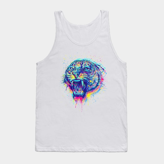 Painted Tiger Tank Top by clingcling